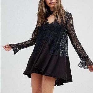 Black free people lace dress
